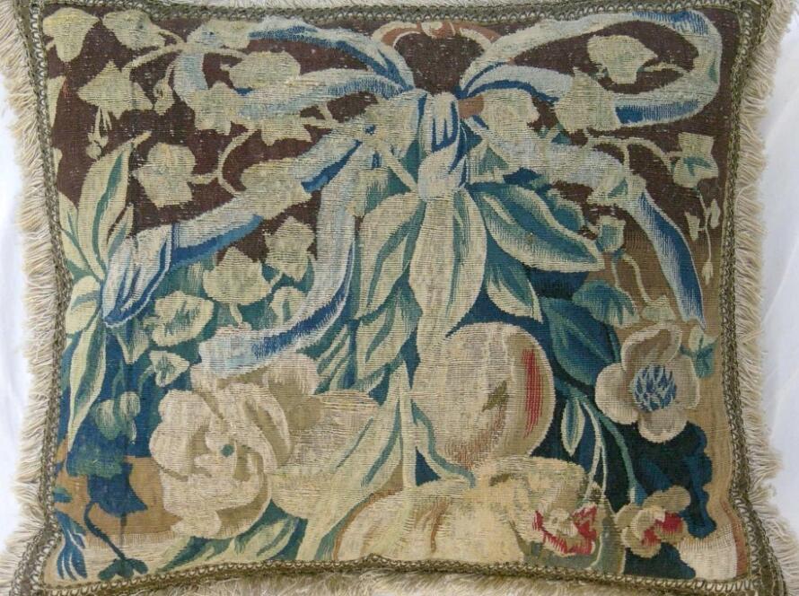 116P     A  16TH  CENTURY  BRUSSELS  TAPESTRY  PILLOW  23 X 19