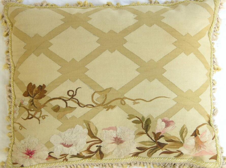 1226P   Ca.1850  A  FRENCH AUBUSSON  PILLOW  24 X 19