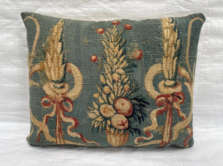 1779p 18th Century French Tapestry Pillow – 10″ x 13″