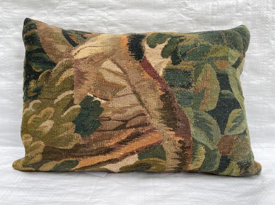 1783p 17th Century Flemish Tapestry Pillow 10″ x 16″