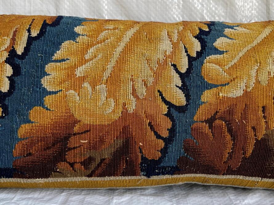 1805p 17th Century Flemish Tapestry Pillow 18″ x 7″