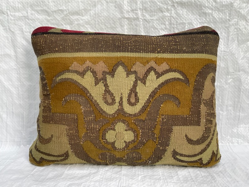 1812p 18th Century Metallic Tapestry Pillow 14” x 11”