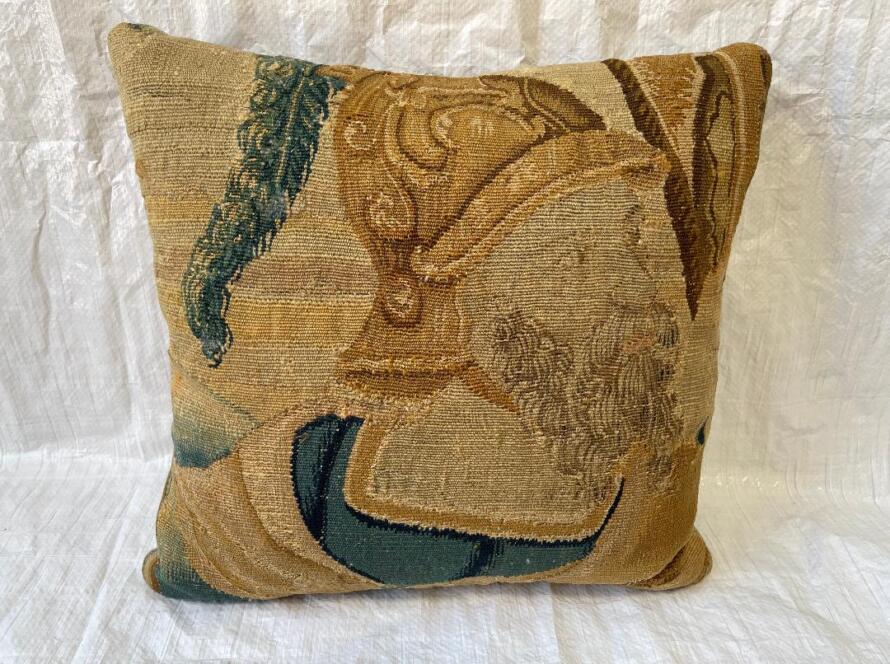 1821p 16th Century Flemish Tapestry Pillow 20″ x 20″