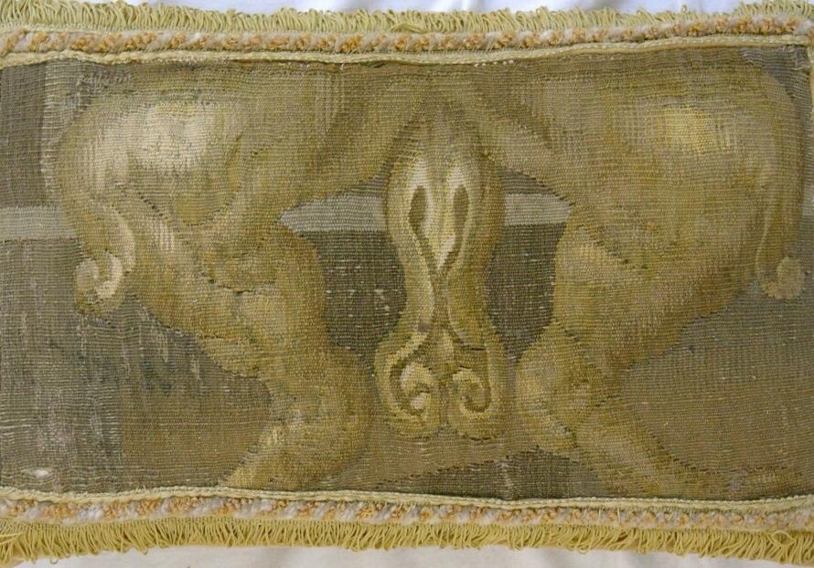 855P     A  17TH  CENTURY  BRUSSELS  TAPESTRY  PILLOW  19 X 12