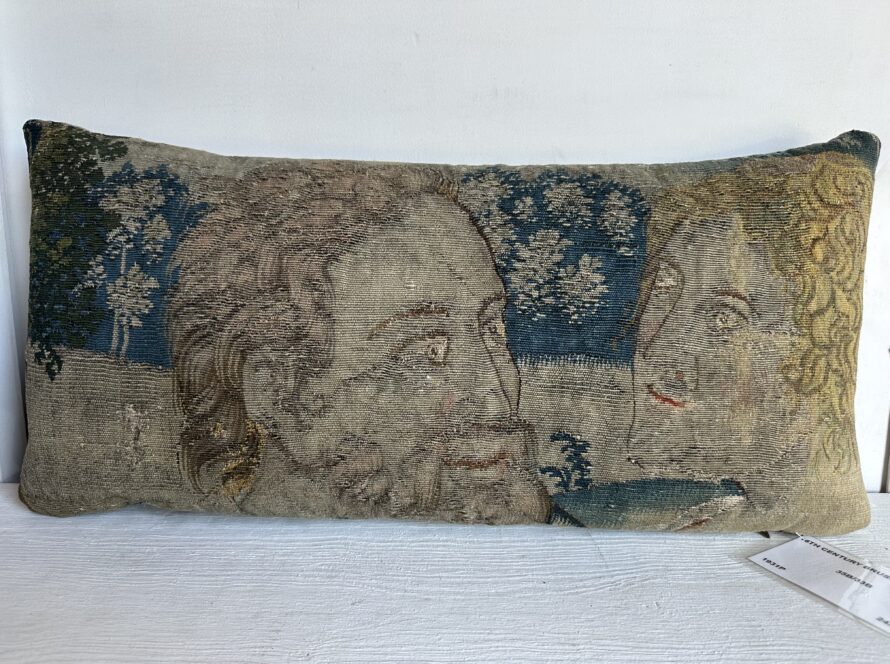 Brussels Tapestry Pillow 16th Century 24″ x 12″ (1931p)