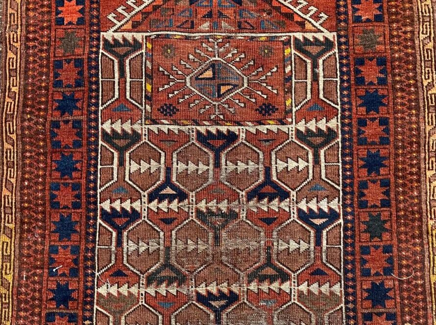 5977y 1900’s Afghan Prayer Rug